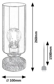 Rabalux 74120 - TANNO asztali lámpa 1xE27/25W/230V tölgy