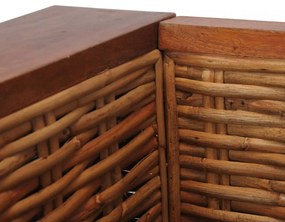 barna természetes rattan fotel párnával