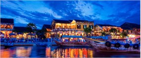 Egy kép Hoi An éjszakai városáról, Vietnam (120x50 cm)
