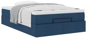 Ottomán ágykeret matraccal kék 120x190 cm szövet