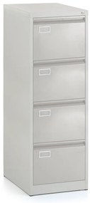 Fém iratszekrény A4 - 4 fiókos, 45,5 x 62 x 132 cm, hengeres zár, világosszürke - ral 7035