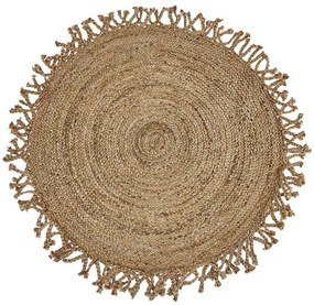 Bézs jutaszőnyeg ⌀ 120 cm ZONGULDAK Beliani