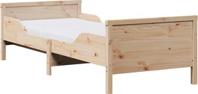vidaXL Ágykeret matracmal fejtámlával Barna 80 x 200 cm Tömör fenyőfa
