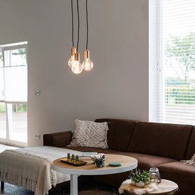 Art Deco függőlámpa réz 3-lámpás - Facil