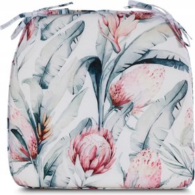 Garden vízálló székpárna 38x40x4 kerti fehér mintás 8