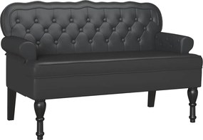 vidaXL Chesterfield Pad Fekete 119,5 x 64,5 x 75 cm Műbőr