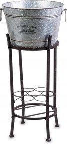 Borosüveg tartó állvány fém magas fekete stilizált vödörrel