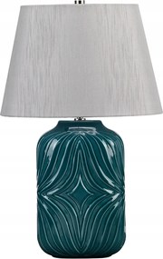Elstead Asztali lámpa Muse Türkiz szürke lámpaernyővel E27 60W