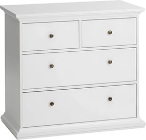 Komód, DTD fóliázott/MDF festett, fehér, PARIS 76716