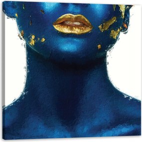 Vászonkép Művészet Festett Nő Arany Száj 40X40 cm