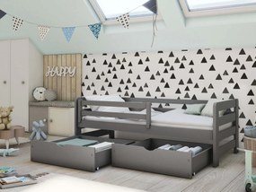 Gyerekágy 80 x 180 cm Erin (ágyráccsal és tárolóhellyel) (grafit). 1012798