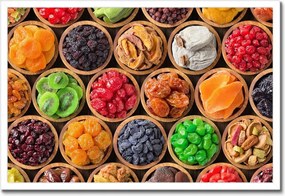 Poszterek keretben 60x40 Aszalt gyümölcsök tálakban