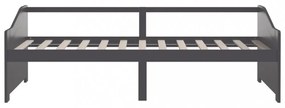 sötétszürke 3 személyes tömör fenyőfa kanapéágy 90 x 200 cm