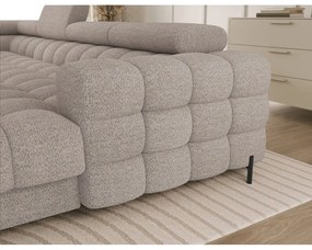 Bézs buklé kinyitható sarokkanapé (bal oldali-U alakú) Feraria – ELTAP