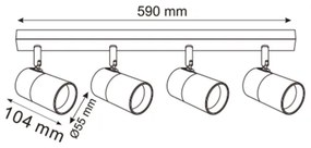 Zuma Line 2204BD-4-BK - Spotlámpa FORI 4xGU10/50W/230V fekete/arany