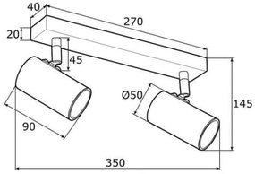 Argon 0890 - Spotlámpa LAGOS 2xGU10/5W/230V fehér/arany