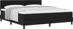 vidaXL Boxrugós ágy matracmal fejtámlával Fekete 180 x 200 cm szövet