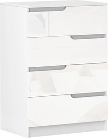 HOMCOM 4-Fiókos Komód Modern Hálószobai Komód Billenés Elleni Fiókos Szekrény Nappaliba Előszobába 60x40x85 cm Fehér | Aosom