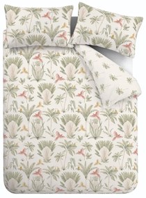 Bézs kétszemélyes ágyneműhuzat 200x200 cm Paradiso Palm – Catherine Lansfield
