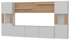 TV szekrény Lore - White, Teak
