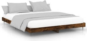 vidaXL füstös tölgy színű szerelt fa ágykeret matrac nélkül 200x200 cm