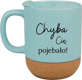 Kék Bögre Fedéllel És Parafa Aljjal Ajándéknak Is Kiváló