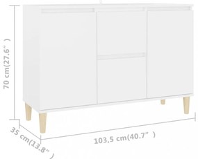 fehér szerelt fa tálalószekrény 101 x 35 x 70 cm