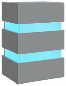 szürke szerelt fa LED-es éjjeliszekrény 45 x 35 x 67 cm