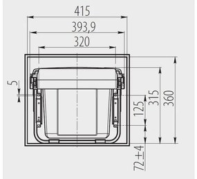 Hulladékgyűjtő GTV Practi Eco 450, szelektív, frontkihúzású, lágy záródás, 2x15 L edénnyel, fedéllel