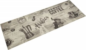 vidaXL szürke feliratos mosható bársony konyhaszőnyeg 60 x 180 cm