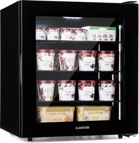 Klarstein IceAge 88, fagyasztó, 88 l, E energiahatékonysági osztály, 2 emelet, termosztát, üveg elülső részlap