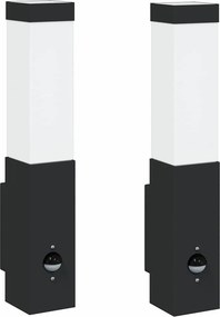 vidaXL Kültéri Fali Lámpa 2 pcs Fekete 10.5 x 6 x 33 cm
