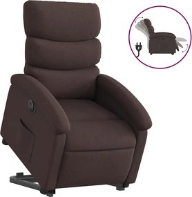 vidaXL elektromos felállást segítő sötétbarna szövet dönthető fotel