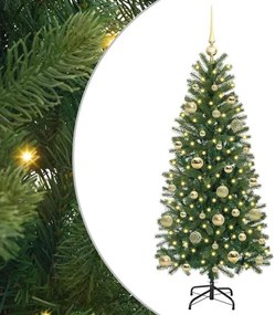 vidaXL Mű karácsonyfa 150 LED-del állvánnyal Zöld 150 cm PE és PVC