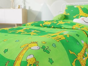 Zsiráf zöld pamut ágyneműhuzat