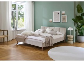 Bézs kárpitozott franciaágy ágyrács nélkül 180x200 cm Joker – Meise Möbel