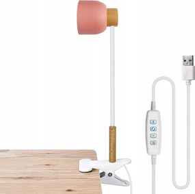 Led Asztali Lámpa Csiptetővel, Íróasztalra, Ágyra Szerelhető, Rózsaszín, 40 cm