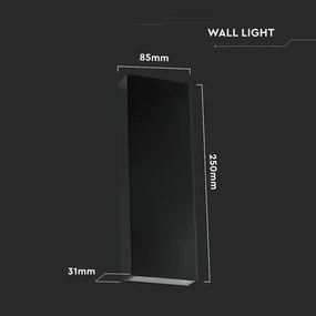 LED Kültéri fali lámpa LED/8W/230V 4000K IP65 fekete