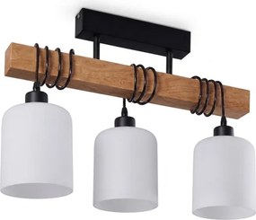 BRILAGI - Felületre szerelt mennyezeti csillár WOOD GLASS 3xE27/60W/230V fenyő/fekete/fehér