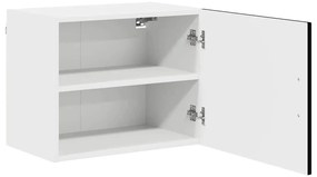 Fali konyhaszekrény polcokkal Fekete 50 x 31 x 40 cm Faanyag