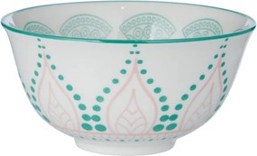 ORNAMENTS tálka 240 ml, zöld-rózsaszín