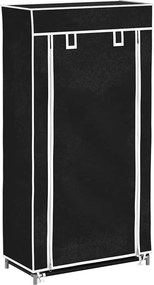 vidaXL Fekete szövet cipőszekrény borítóval 58 x 28 x 106 cm