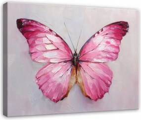 Vászonkép Pillangó Rózsaszín Akvarell Beton Nappali Hálószoba Vászon 40x30