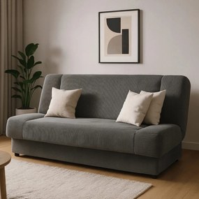 Ágyazható kanapé sötétszürke színben, kordbársony kárpittal PIANO