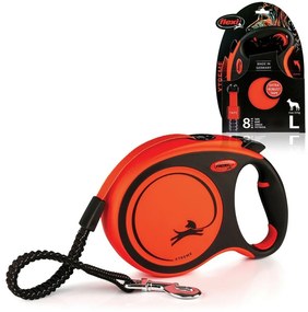 Flexi Xtreme L öntekergő póráz, 8 m, 55 kg,narancssárga