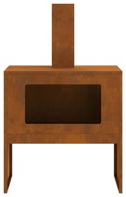 Tűzrakó Barna 60 x 40 x 96 cm időjárásálló acél