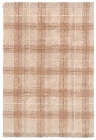 Világos rózsaszín mosható-kézi szövésű pamut szőnyeg 90x120 cm Tartan Rose – Lorena Canals