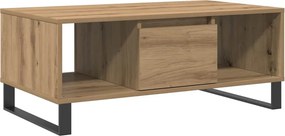 vidaXL kézműves tölgy színű szerelt fa dohányzóasztal 90x50x36,5 cm