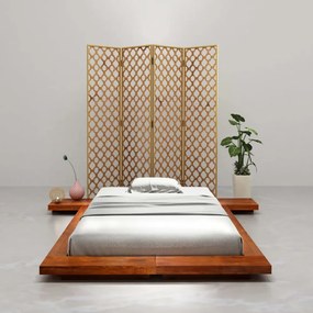 japán stílusú tömör akácfa futon ágykeret 100 x 200 cm