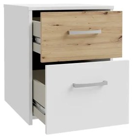 Éjjeliszekrény URO artisan tölgy/fehér